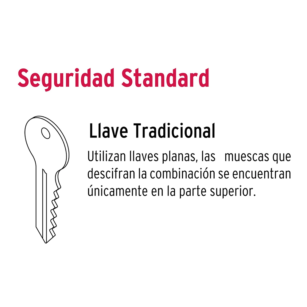 Combo cerraduras de perilla y cerrojo, función llave-llave, Hermex Basic