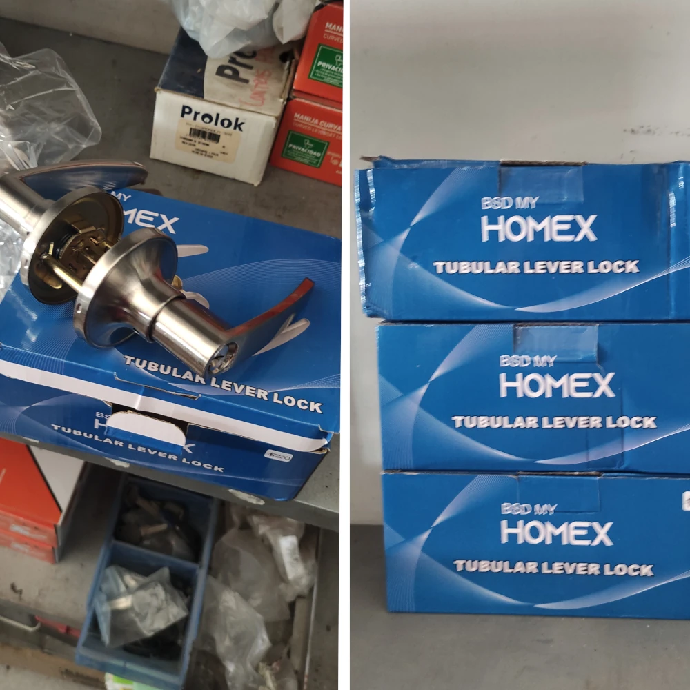 Manija con Llave marca HOMEX de Acero Inoxidable.