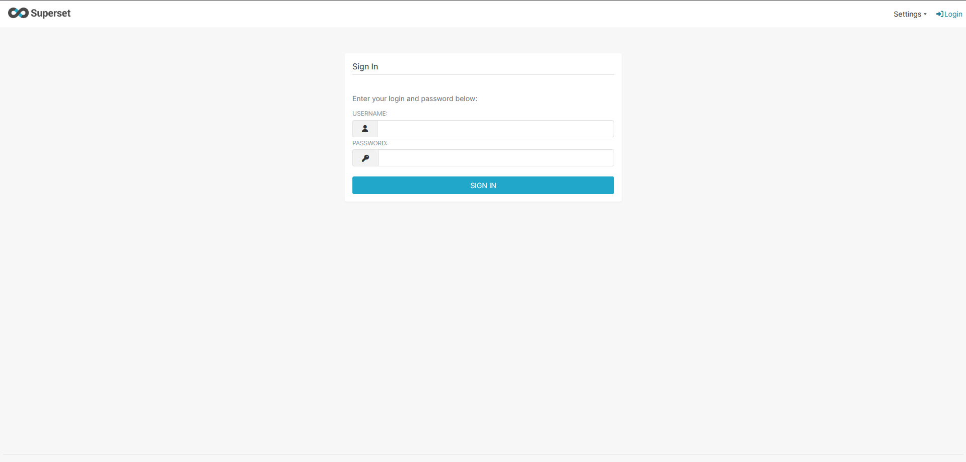 login page