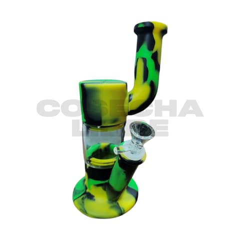 Bong de silicona 23 cm con cuenco de vidrio SLC40