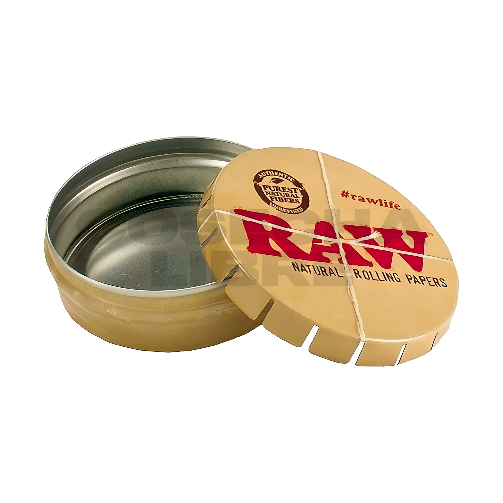 Lata RAW Pop Up Tin redonda de metal con tapa pop up