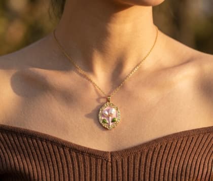 Pearl Flower Pendant Chain