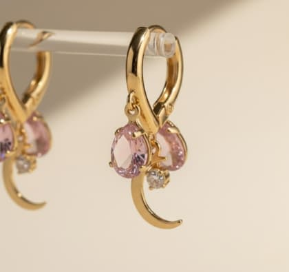 Pink Gemstone Earrings