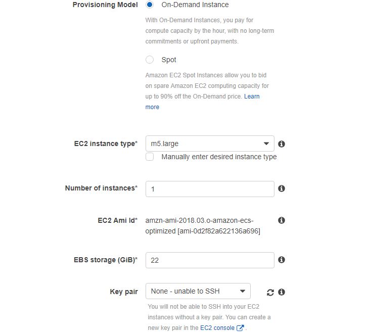 Define instance type and number