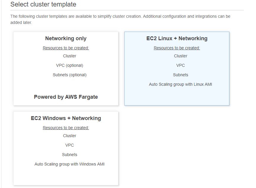 Cluster creation