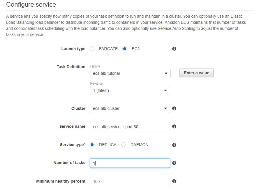 Create the service section