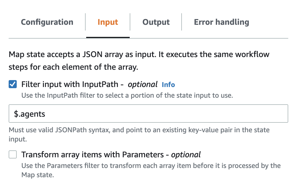 Input filtering in Map