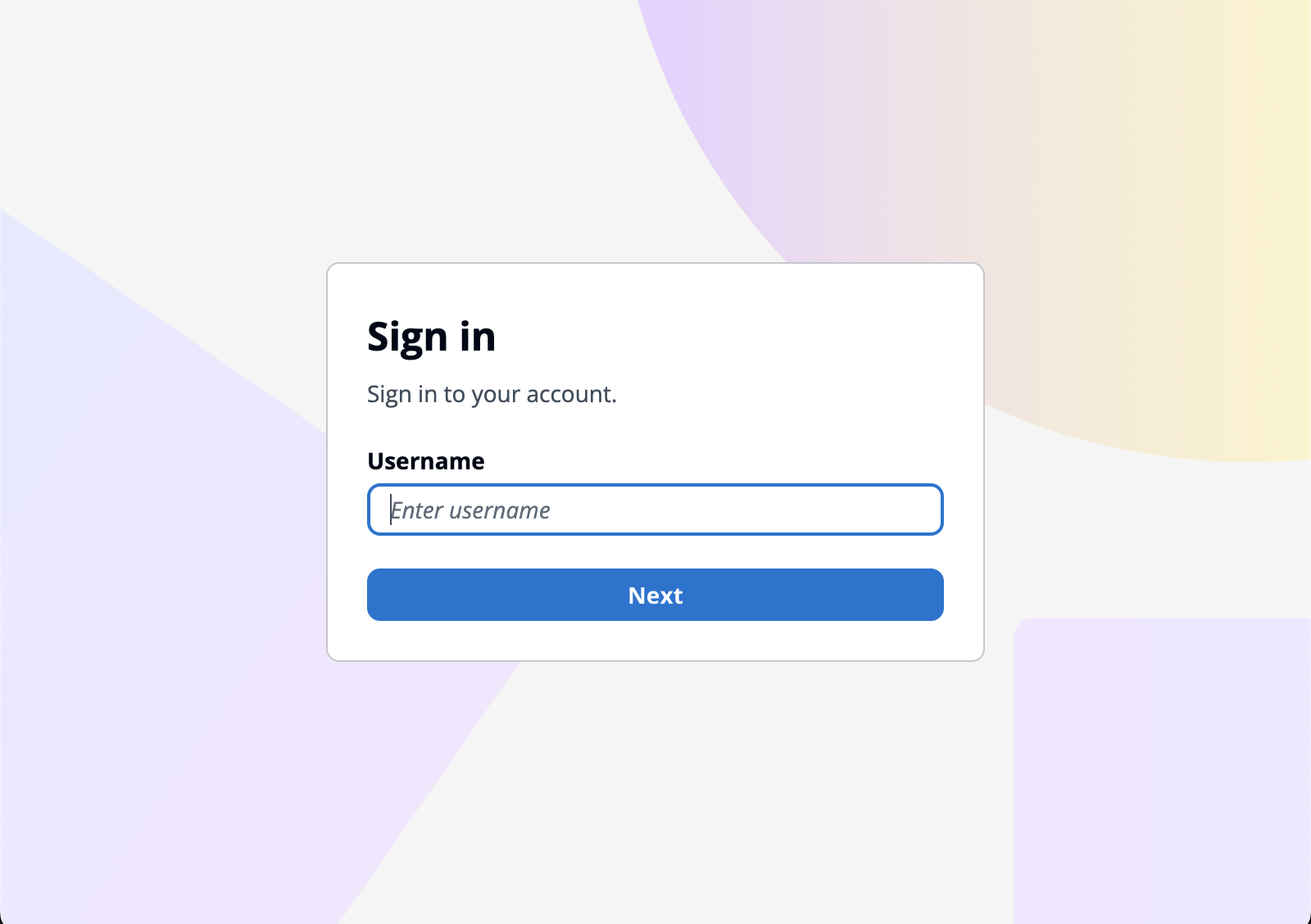 Username input box
