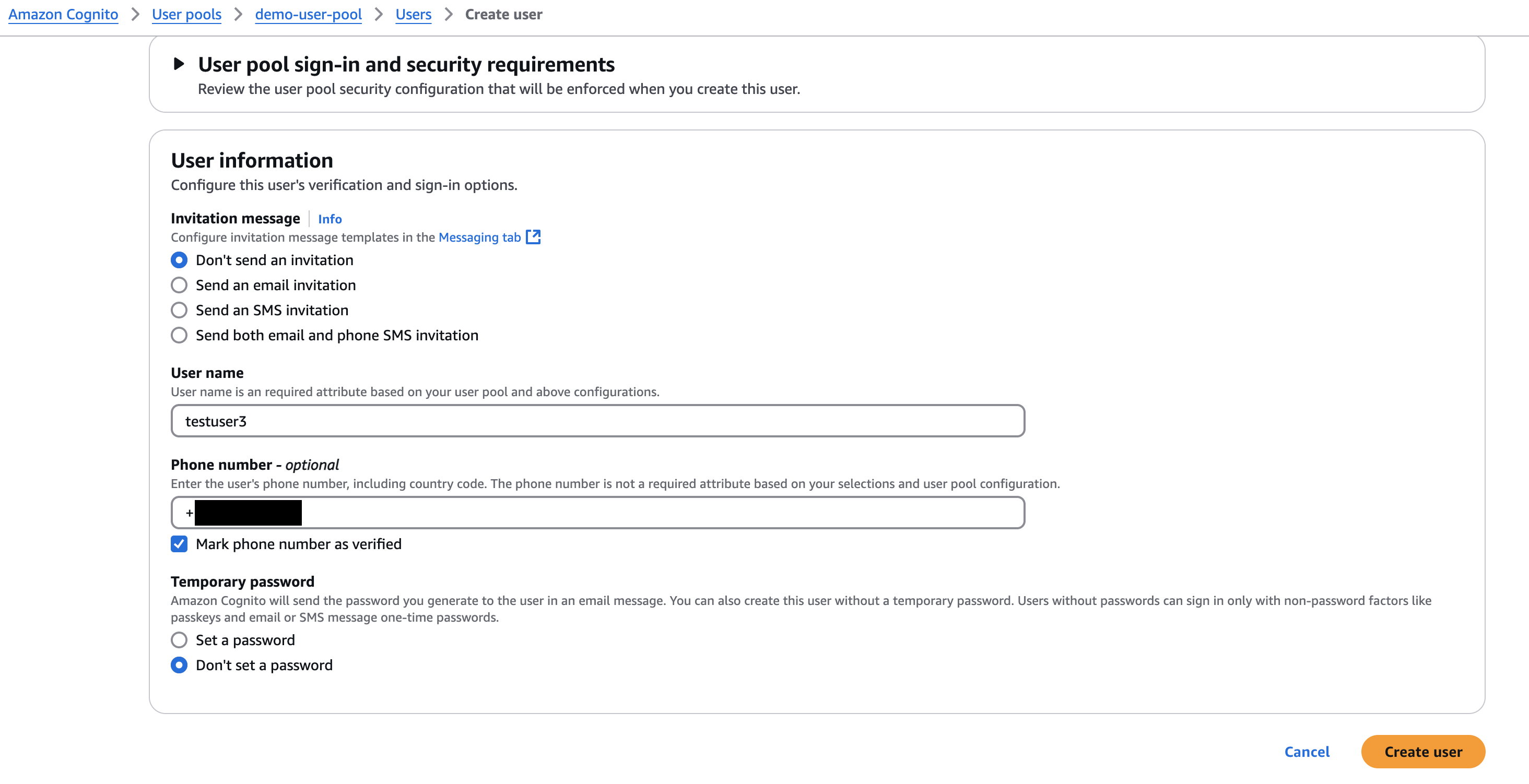 User without password