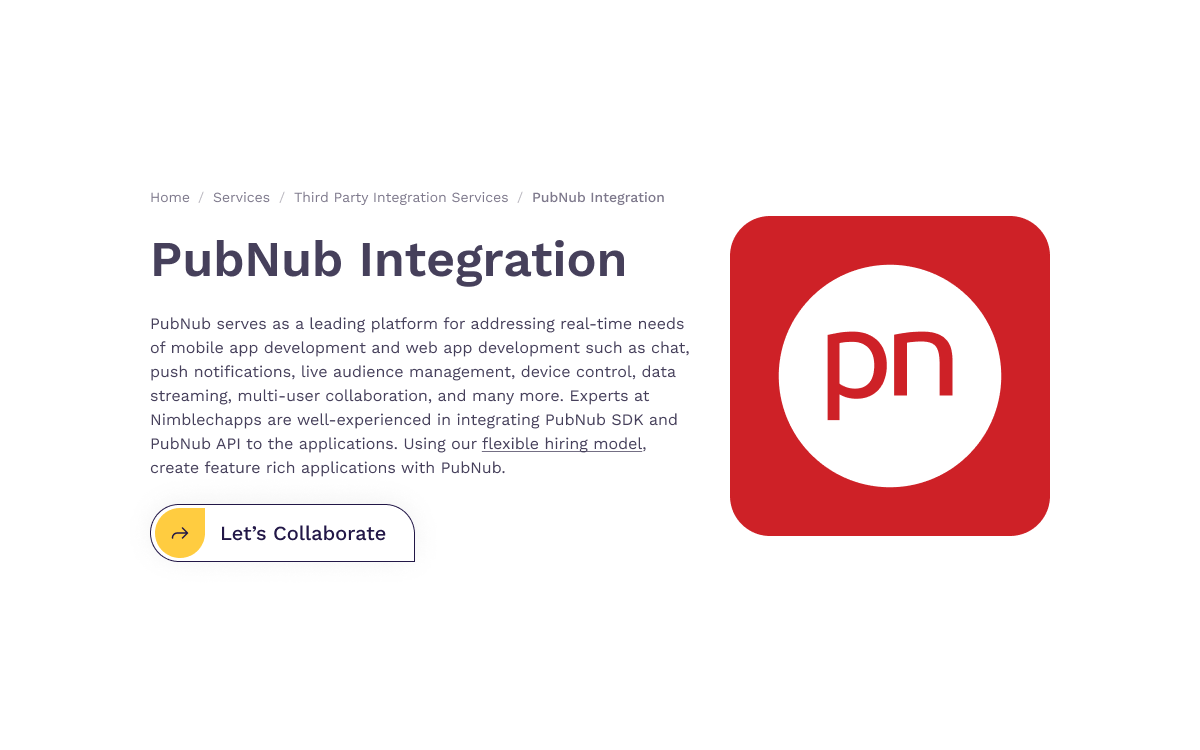 PubNub SDK | Expert integration services @ Nimblechapps
