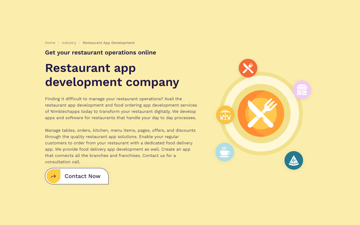 Restaurant app and food delivery app development | Nimblechapps