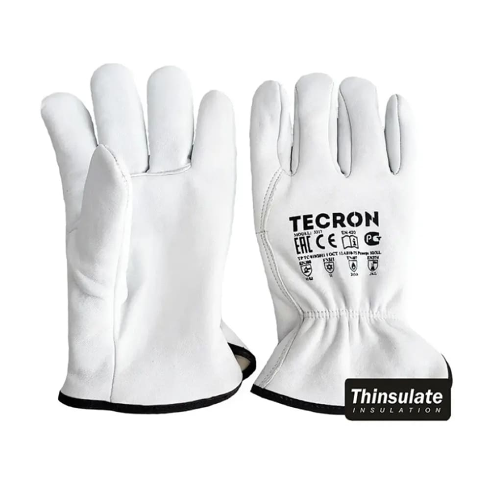 Зимние кожаные перчатки TECRON 3317 с утеплением Thinsulate™