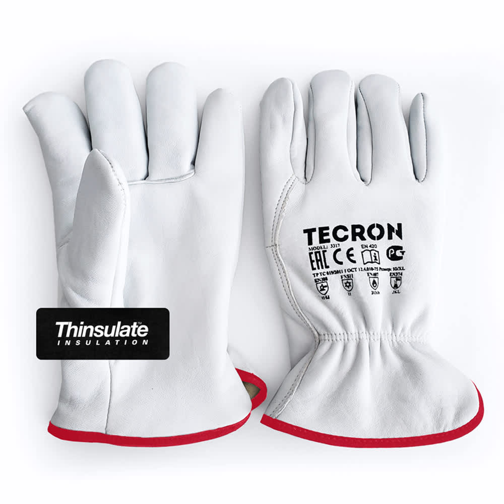 Перчатки кожаные утепленные TECRON 3317 с Thinsulate™, зимние рабочие