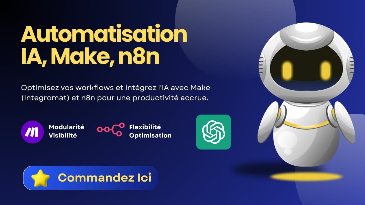 Illustration pour le service Automatisation de tâches & IA (Make/n8n)