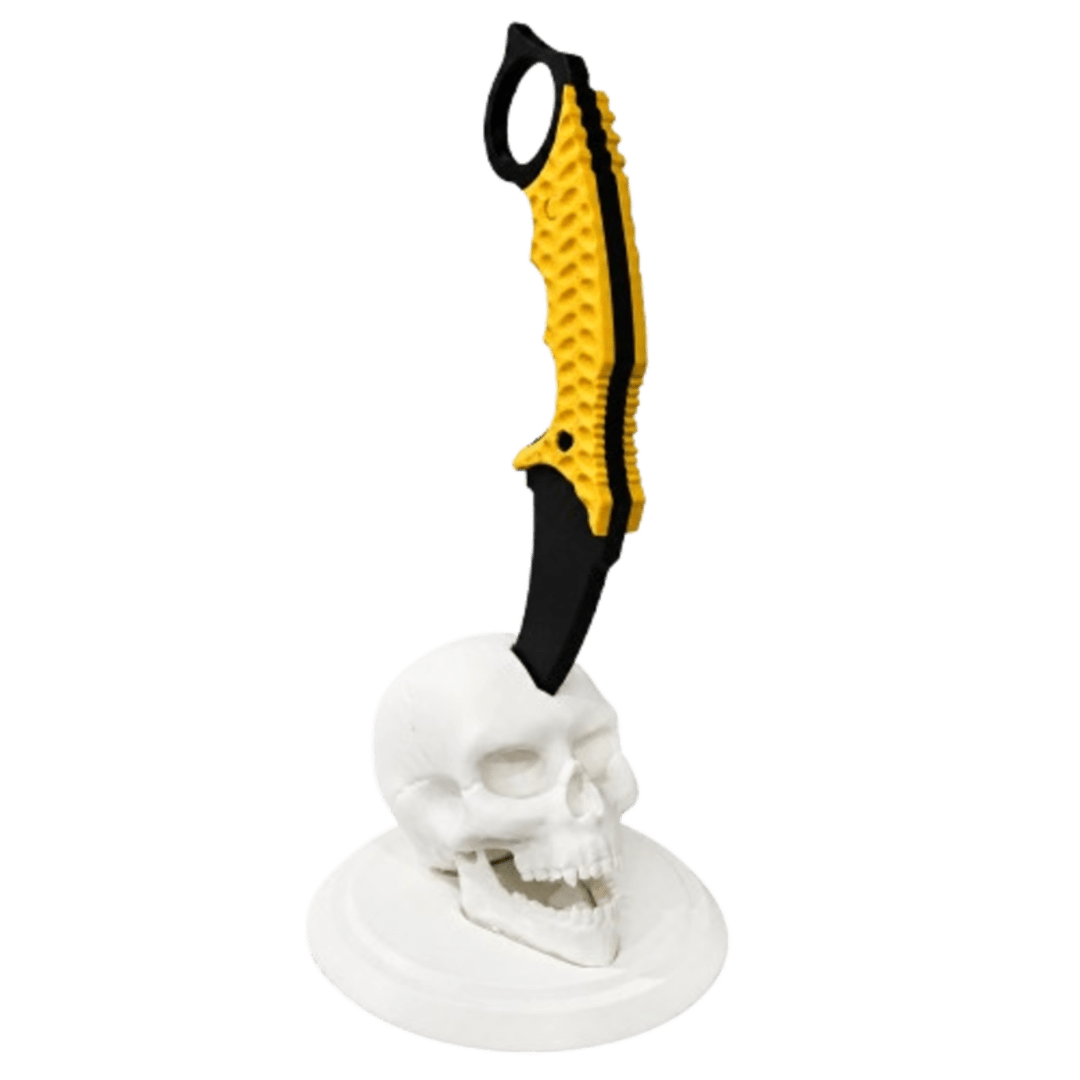 3D-Printed Karambit + Skull Stand Set