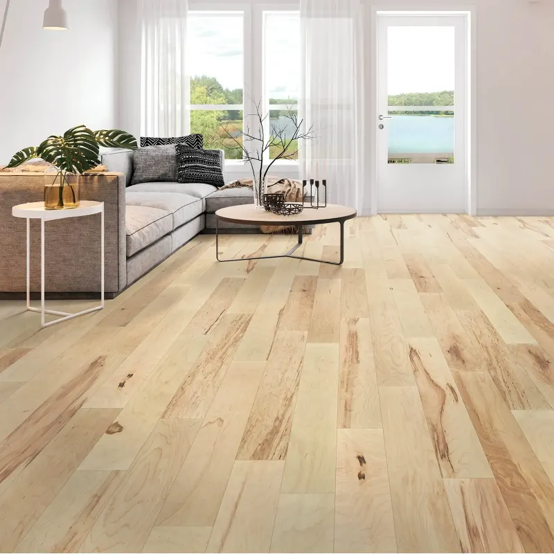 Full engineered wood floor install — after