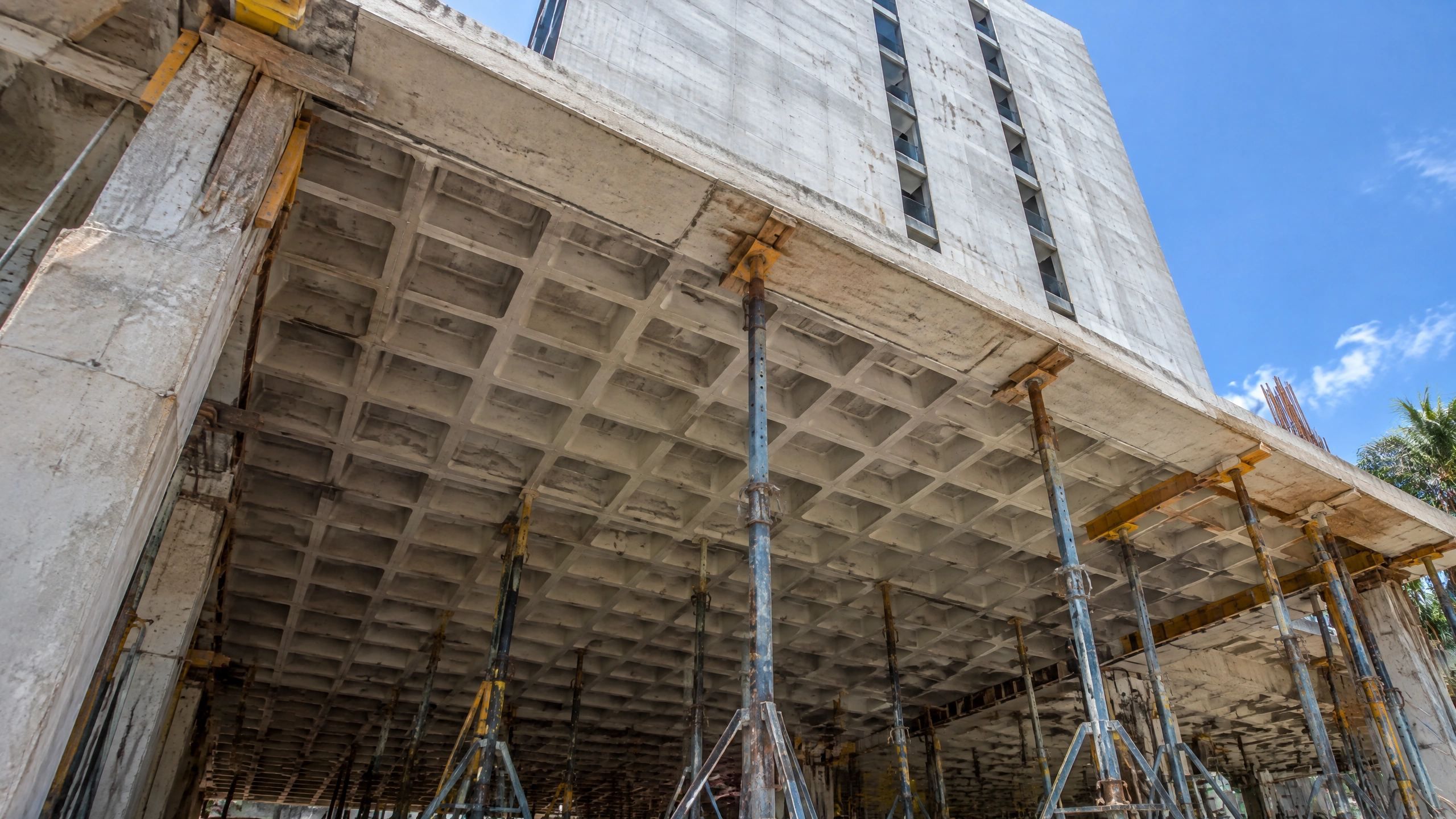 Laje nervurada montada em pavimento de edificação