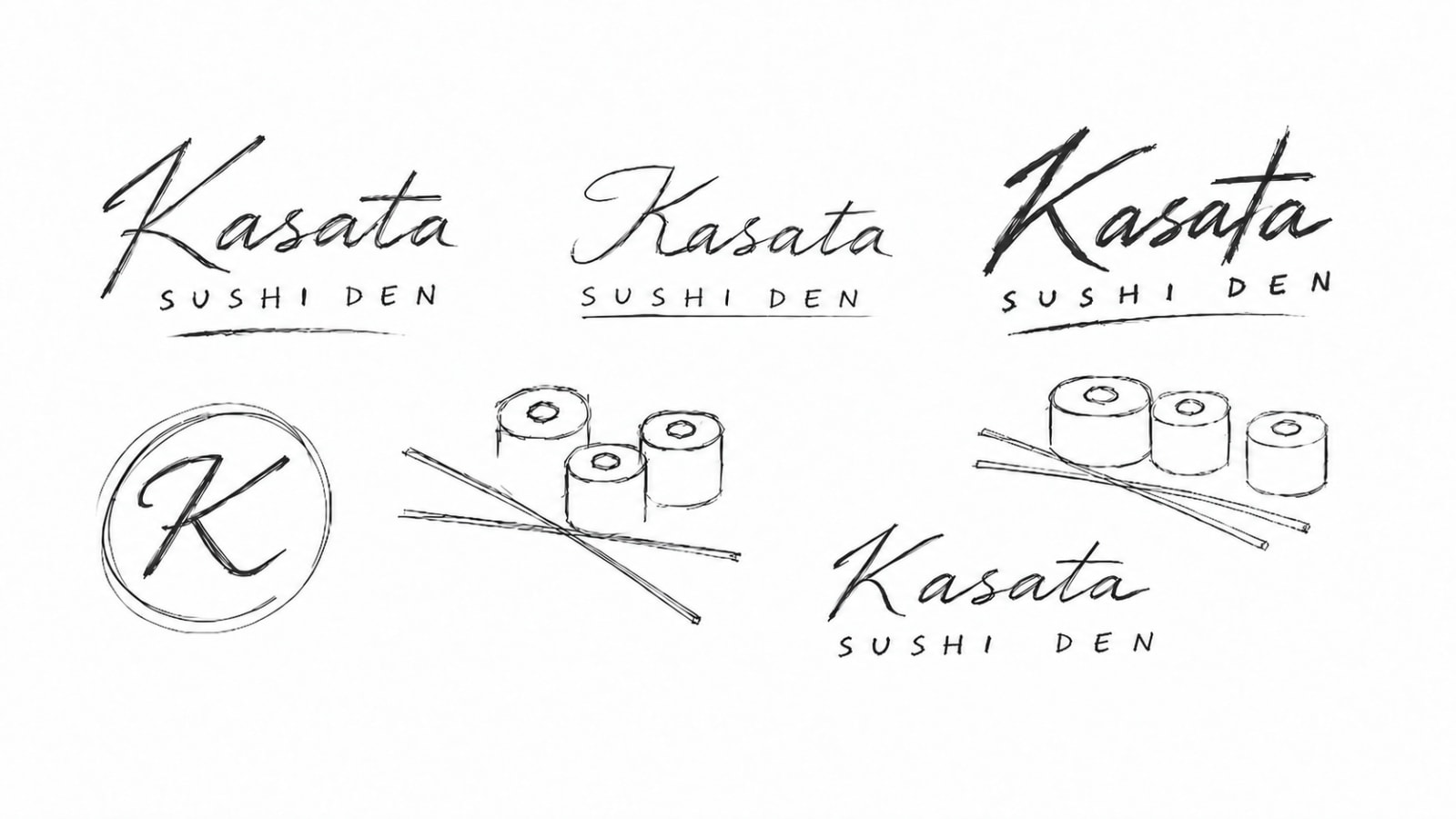 Kasata logo sketch iterations