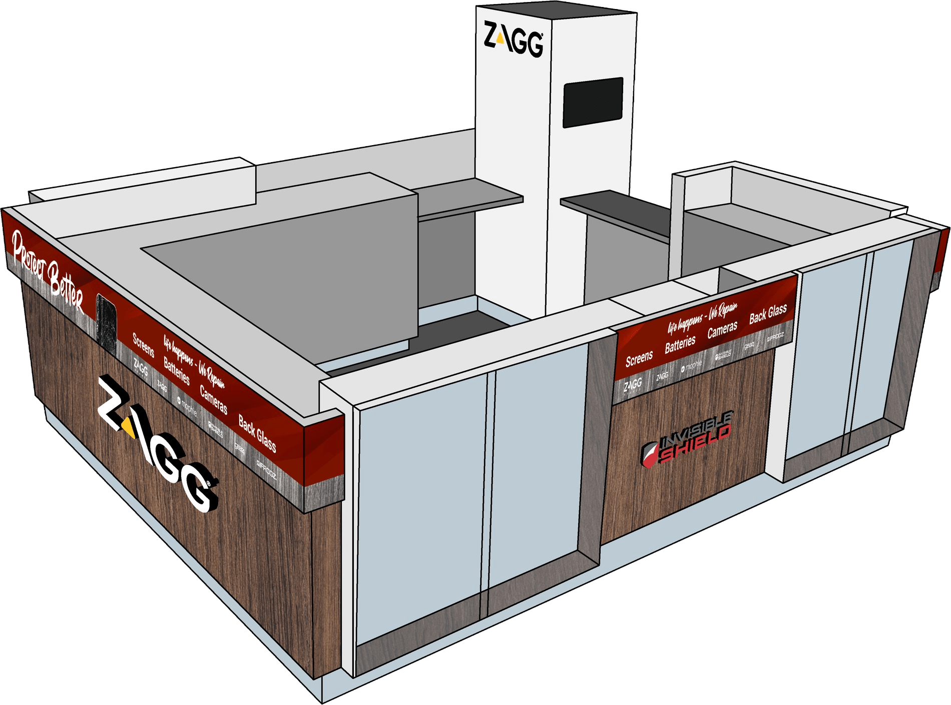 ZAGG booth concept front view