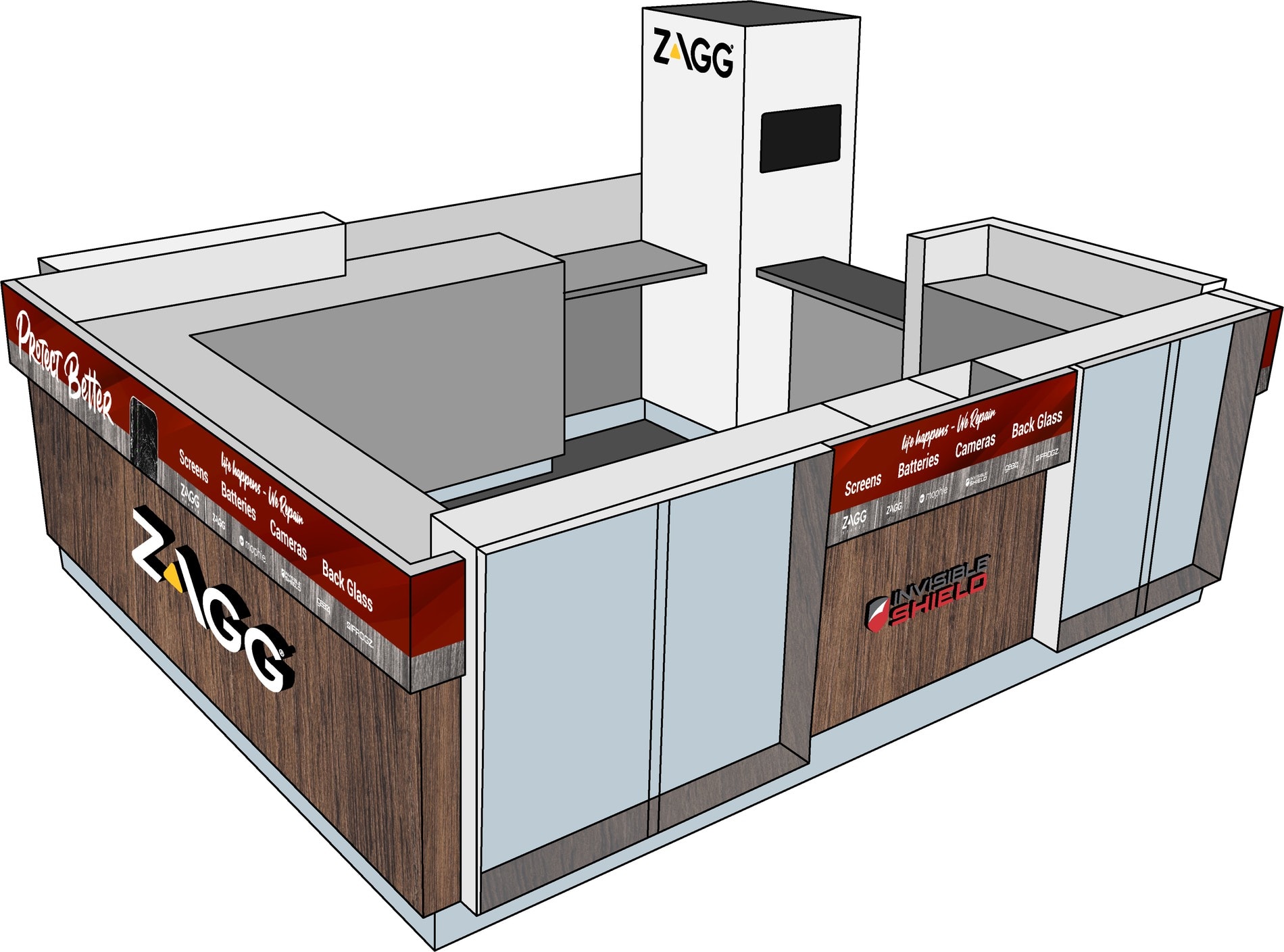 ZAGG booth concept front view