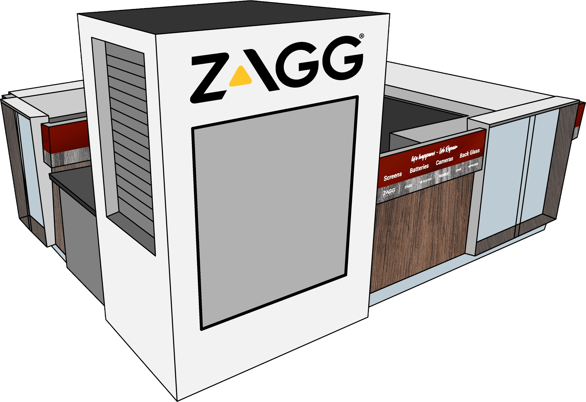 ZAGG booth concept alternate view