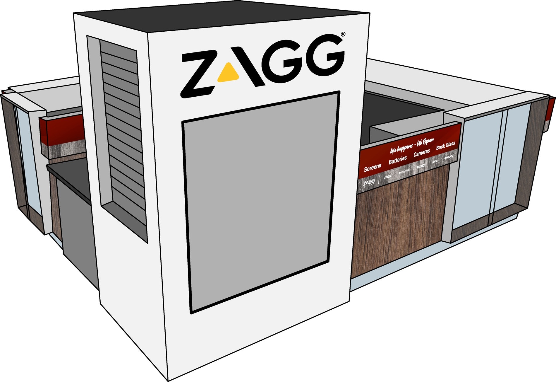 ZAGG booth concept alternate view