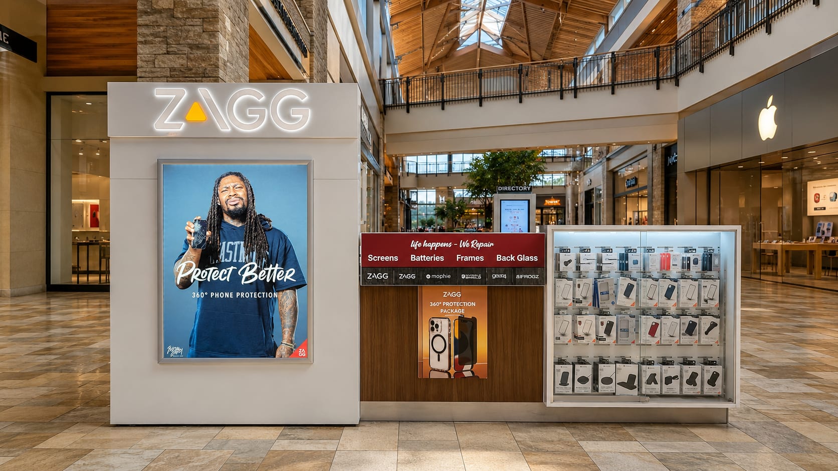 Installed ZAGG retail counter detail