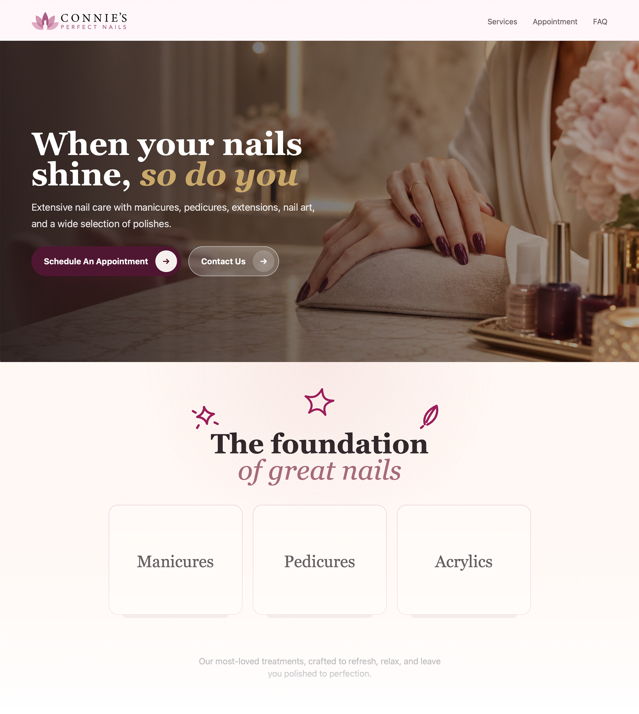 Connie's Perfect Nails website