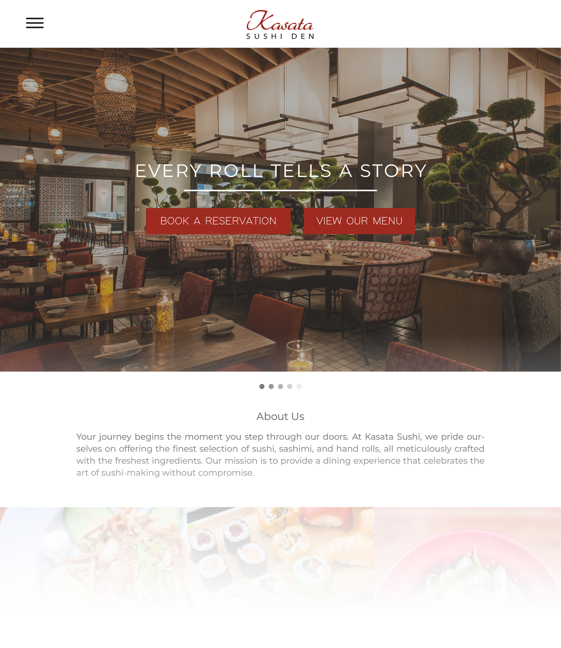 Kasata website — mobile view