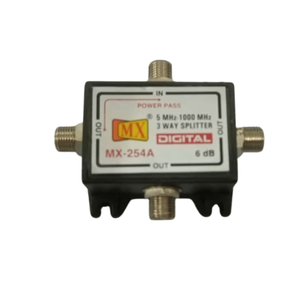 MX-254A 3 Way Cable Splitter 5-1000MHz Digital TV Signal Splitter Power Pass Sri Lanka - Buy in Sri Lanka | Pubudu Electronics