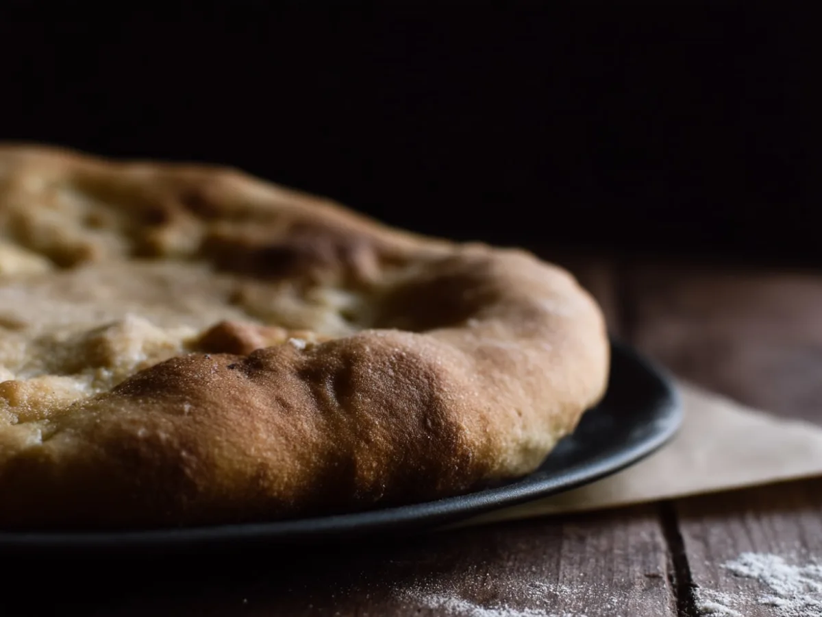 Second angle of sourdough pizza crust