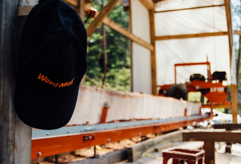 LT15 portable sawmill in Japan with Wood-Mizer hat