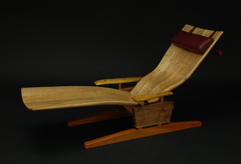 Custom made wooden lay-down chair