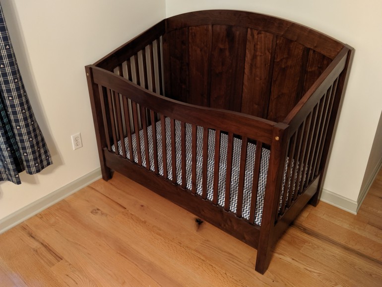 walnut crib