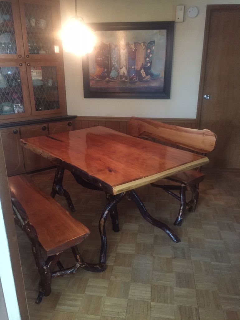 Rustic wild cherry table with matching benches | Wood-Mizer Personal ...