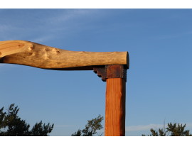 Dougles Fir side posts and Ponderosa Pine overhead Archway | Wood-Mizer ...