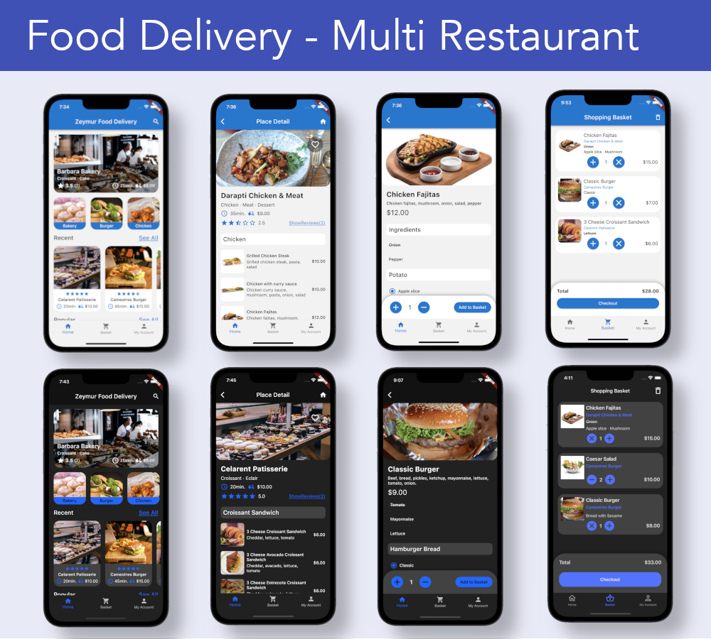 Food Delivery App (Multi Restaurant) UI Template for Xamarin Forms - 1