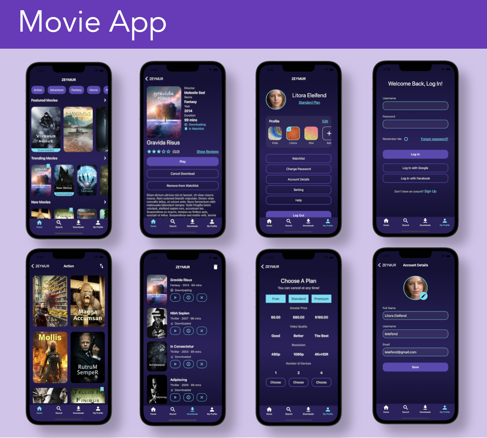 Movie App UI Template for Xamarin Forms - 1