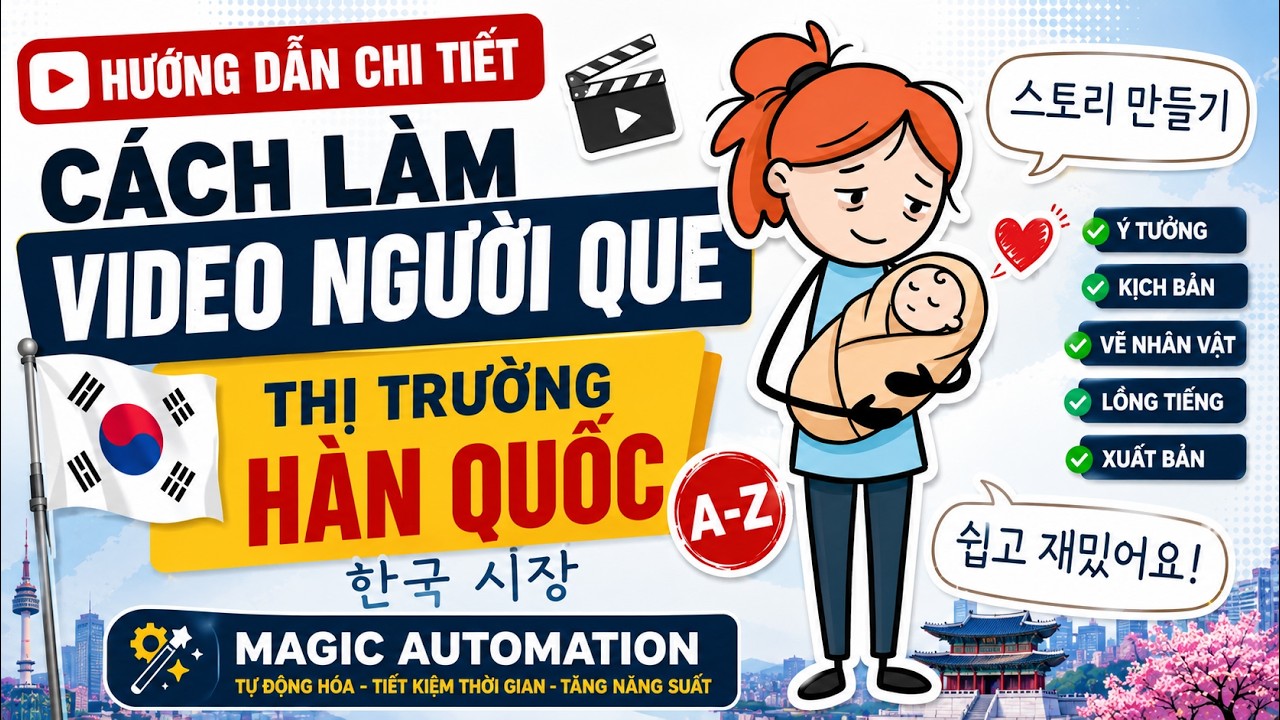 Ảnh bìa Tạo video hoạt hình người que 10 phút triệu view thị trường Hàn Quốc bằng AI và Auto CapCut
