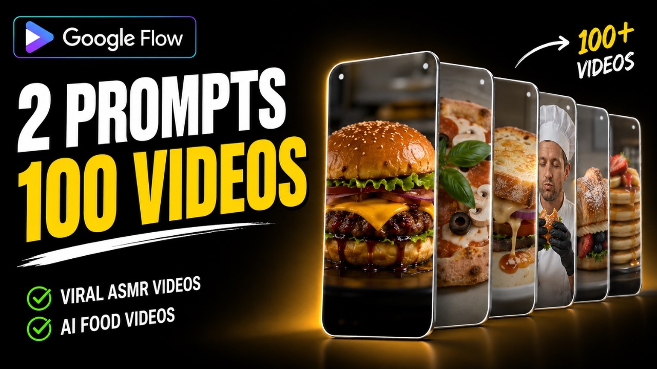 Ảnh bìa Tạo video Food ASMR xếp tầng món ăn và Mukbang triệu view bằng Google Flow và Canva