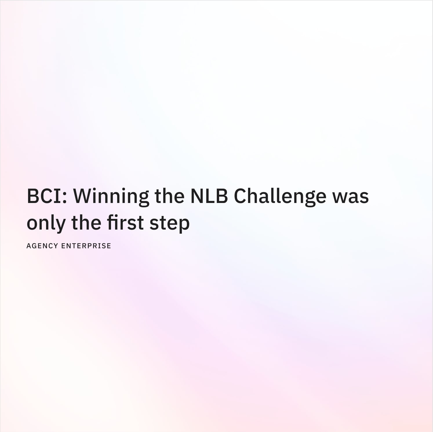 BCI: Winning the NLB Challenge was only the first step