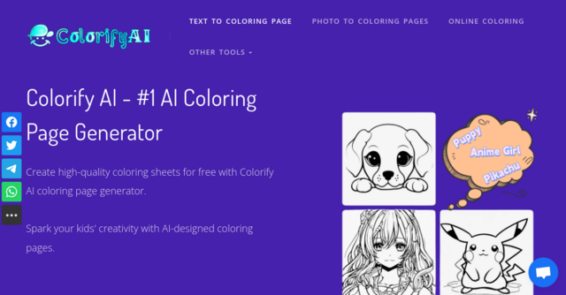 colorify AI - Free AI Coloring pages Creator – Fun & Fast Online Tool