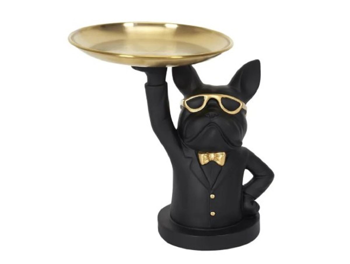 statue ACCESSOIRES Marque divers STATUE BULDOGG NOIR VIDE POCHE — statue
