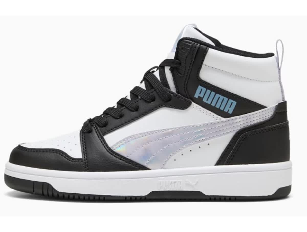 Chaussures basket FEMME PUMA REBOUND V6 MID BLACK LILA — Chaussures basket
