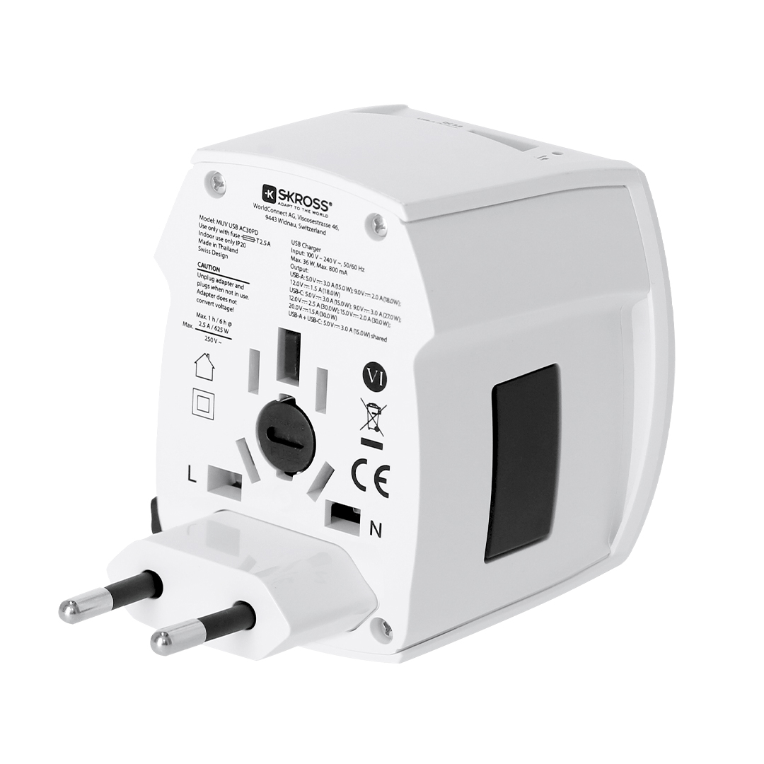Adaptateur Voyage Universel Skross MUV USB 30W PD