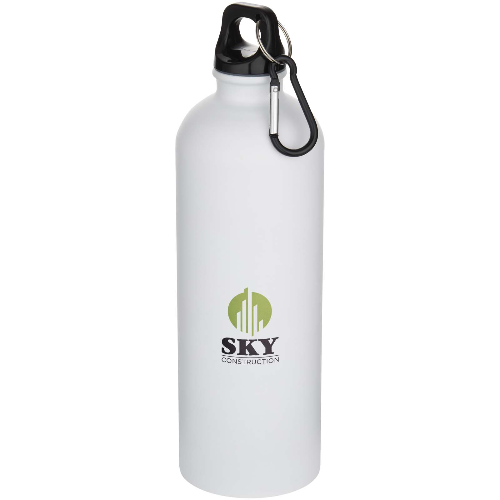 Bouteille d’eau Oregon de 750 ml en acier inoxydable à simple paroi certifiée RCS, recyclé mat avec mousqueton
