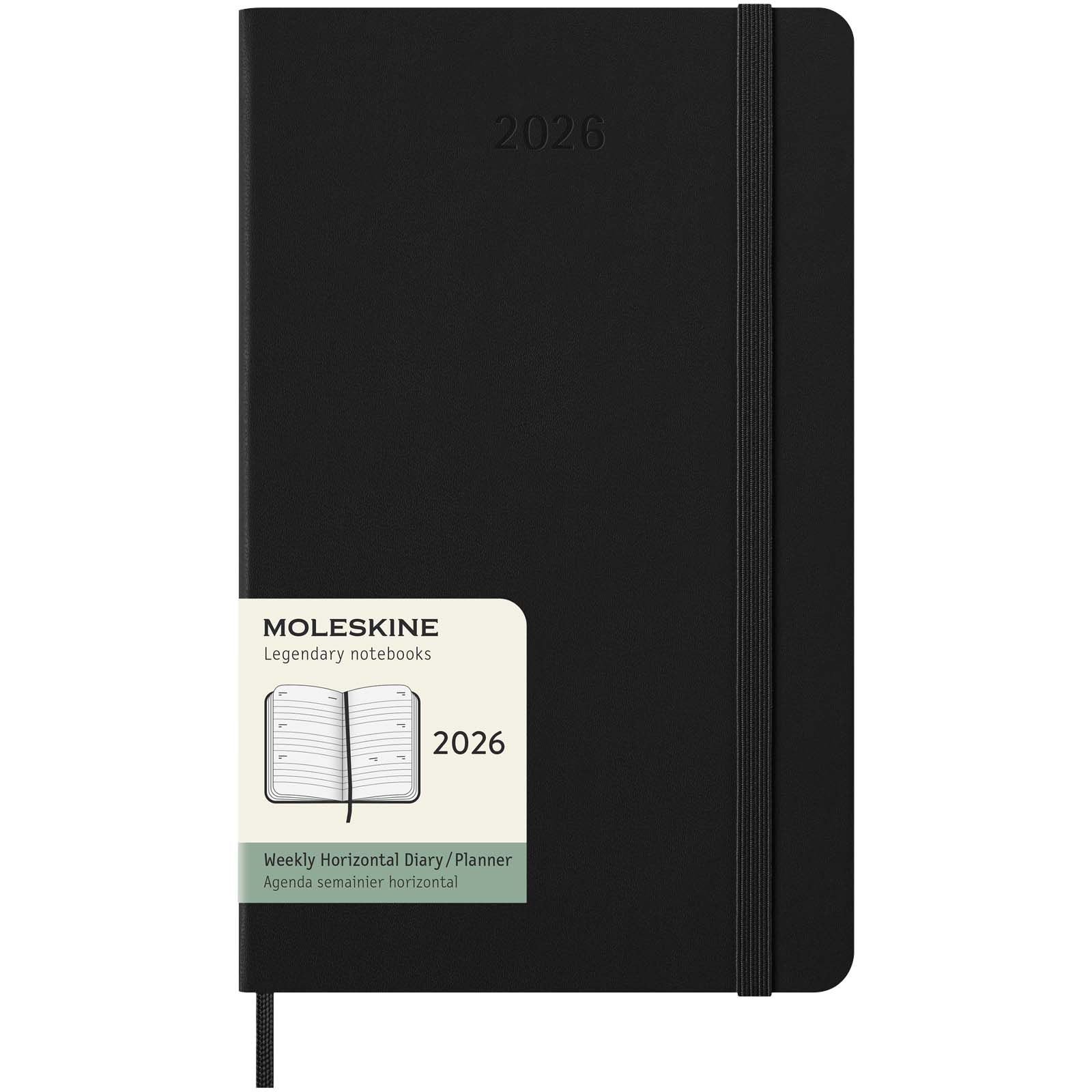 Agenda L hebdomadaire horizontal 12 mois Moleskine à couverture rigide