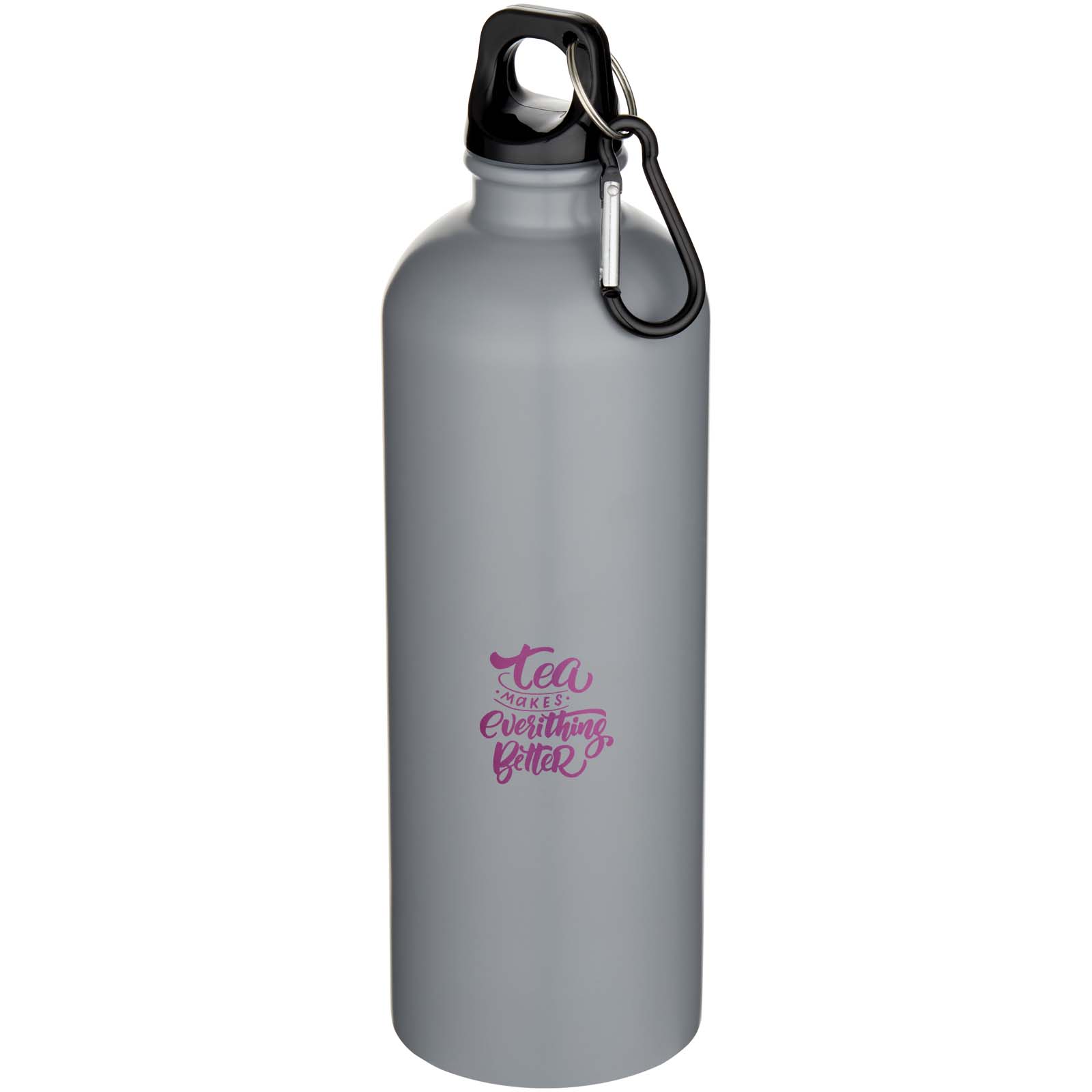 Bouteille d’eau Oregon de 750 ml en acier inoxydable à simple paroi certifiée RCS, recyclé mat avec mousqueton