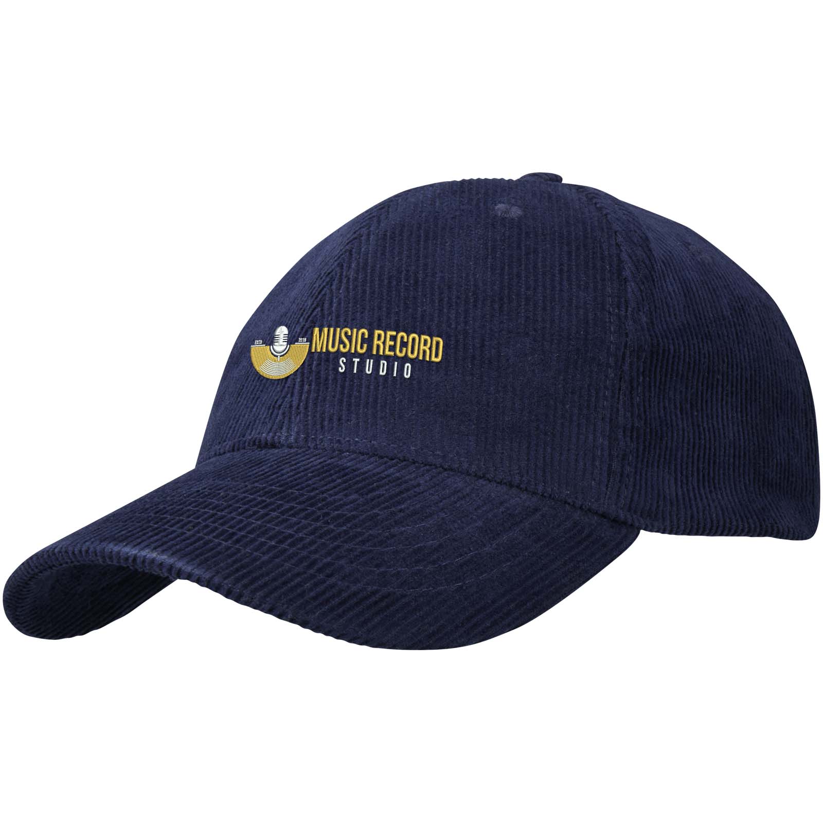 Elevate Casquette 6 panneaux de 280 g/m² Hutton en velours côtelé recyclé